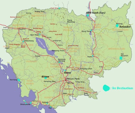 map-cambodia destinations